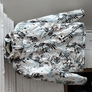 Women's White Salomon Skiing Jacket Size M